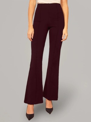 R RIDACHY Regular Fit Women Maroon Trousers