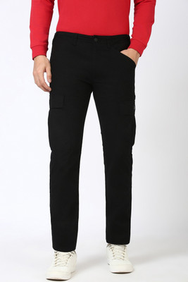PETER ENGLAND Regular Fit Men Black Trousers