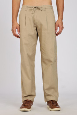 Color Hunt Regular Fit Men Beige Trousers