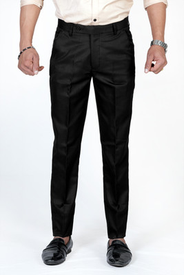 The DS Regular Fit Men Black Trousers