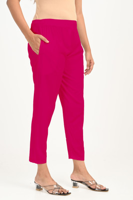 X U F A Tapered Women Pink Trousers
