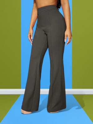 Trendnaari Regular Fit Women Grey Trousers
