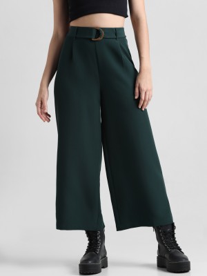 ONLY Regular Fit Women Green Trousers