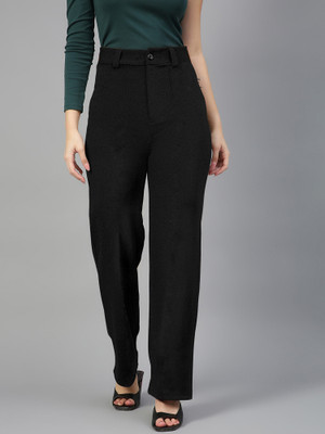 METRONAUT Regular Fit Women Black Trousers