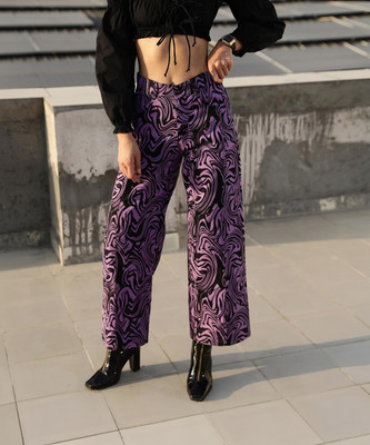 STREET9 Regular Fit Women Purple Trousers