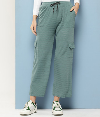Aarika Regular Fit Girls Dark Green Trousers