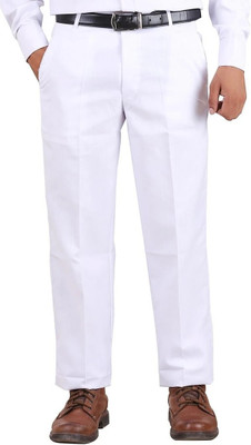 FABUNIFORMS Regular Fit Men White Trousers