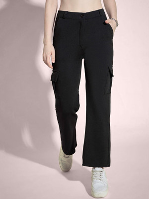 NAVYANKAA Regular Fit Women Black Trousers