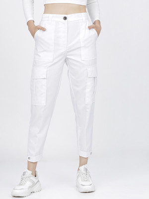 Tokyo Talkies Tapered Women White Trousers