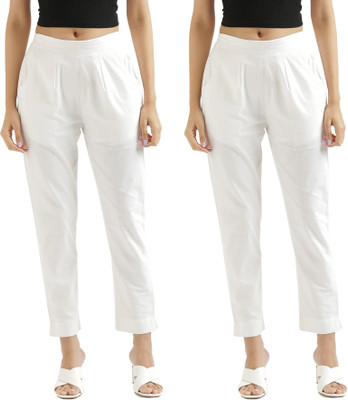 Chiraiyaa Regular Fit Women White Trousers