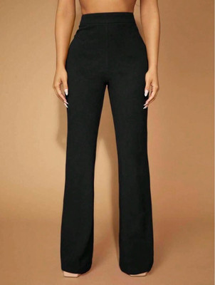 Denimix Flared Women Black Trousers