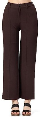 KRINZZESA Straight Fit Women Brown Trousers