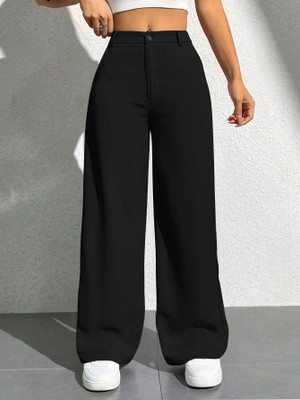 Toochki Regular Fit Women Black Trousers