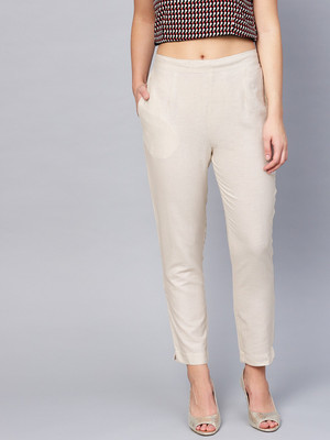 Juniper Slim Fit Women White Trousers