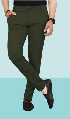 Advikfashion Slim Fit Men Green Trousers