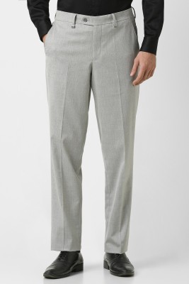 VAN HEUSEN Regular Fit Men Grey Trousers