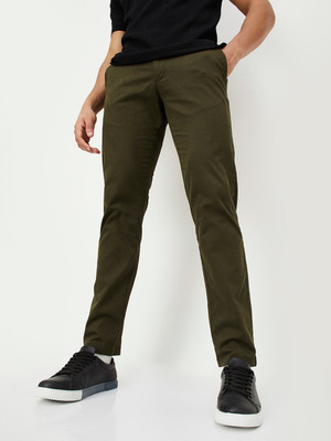 MAX Regular Fit Men Green Trousers