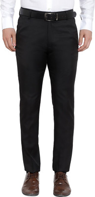 GENMAN Regular Fit Men Black Trousers