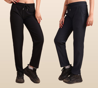 GIBBONTE Self Design Women Black, Grey Track Pants