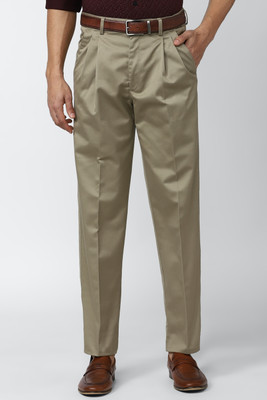 PETER ENGLAND Regular Fit Men Beige Trousers