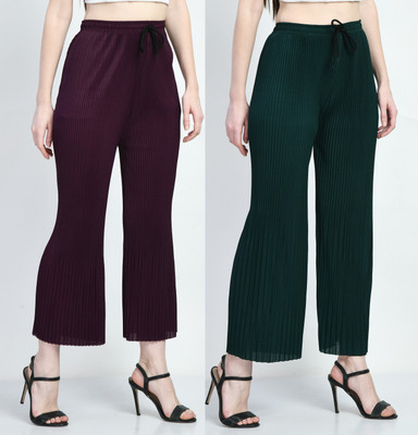 GLADLY Regular Fit Women Brown, Green Trousers