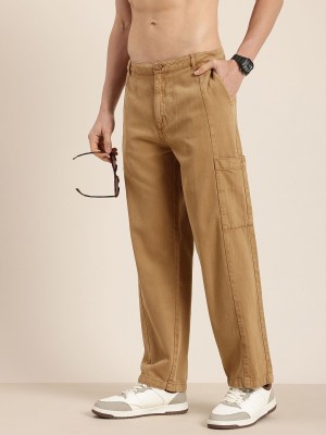 HERE&NOW Straight Fit Men Brown Trousers