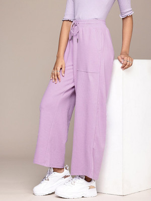 Roadster Regular Fit Women Purple Trousers