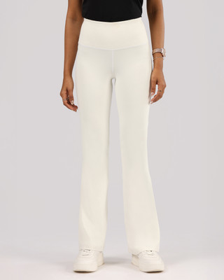 BlissClub Ultimate Flare Pants, Lite - Tall Flared Women White Trousers