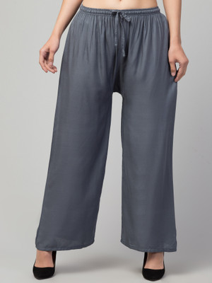 VS Plazzo Loose Fit Women Grey Trousers