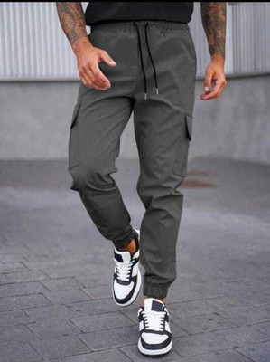 ERENCHINO Slim Fit Men Grey Trousers