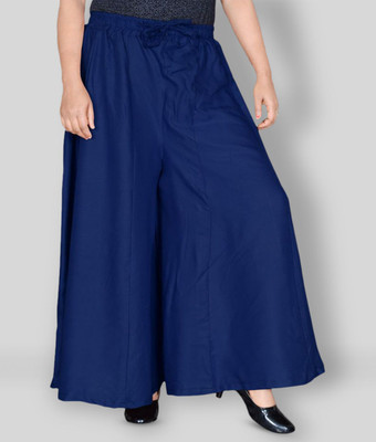 Biubaa Regular Fit Women Blue Trousers