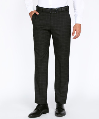 PARK AVENUE Regular Fit Men Black Trousers