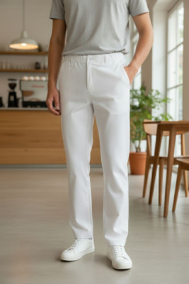 INDICLUB Regular Fit Men White Trousers