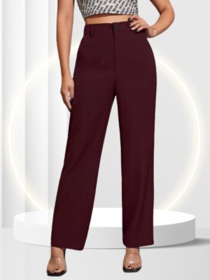 NEYSA Regular Fit Women Maroon Trousers