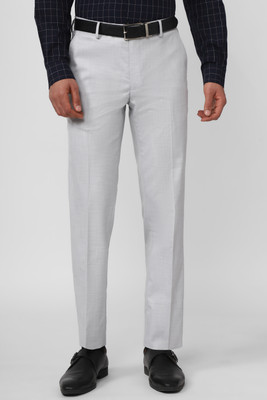 PETER ENGLAND Slim Fit Men Grey Trousers