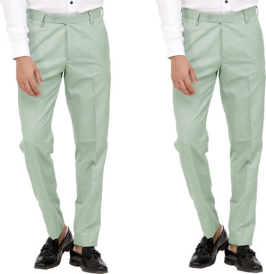 Kundan Regular Fit Men Light Green Trousers