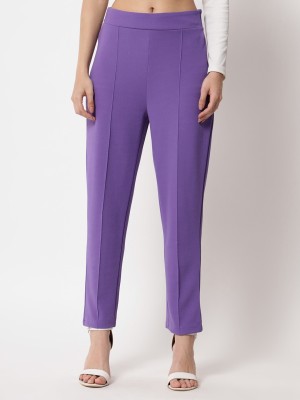 MIKUCHIKU Regular Fit Women Purple Trousers