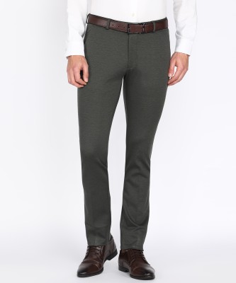 PETER ENGLAND Slim Fit Men Green Trousers