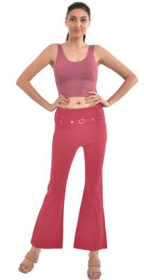 SEMLE Regular Fit Women Pink Trousers