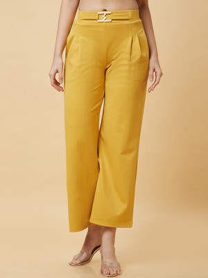 Globus Relaxed Women Yellow Trousers