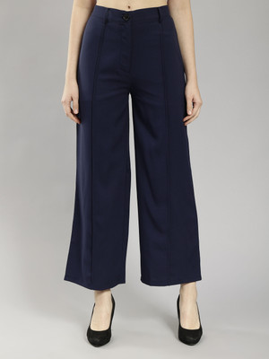saffe Flared Women Blue Trousers