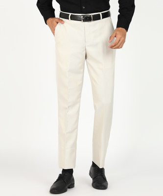 PARK AVENUE Regular Fit Men Beige Trousers