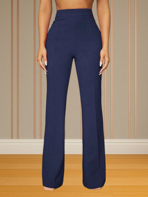 Anitafashion Loose Fit Women Dark Blue Trousers