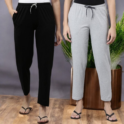 Kryptic Solid Women Black, Grey Track Pants