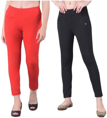 Comfort Lady Regular Fit Women Black, Red Trousers