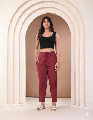 Kriftee Regular Fit Women Maroon Trousers