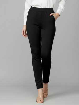 Moda Rapido Slim Fit Women Black Trousers
