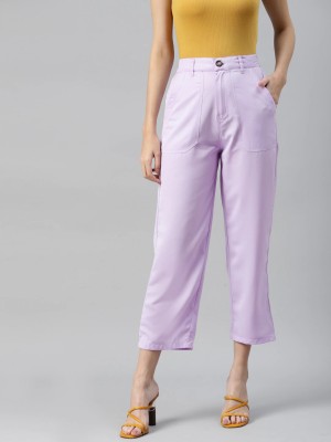 PLUSS Regular Fit Women Purple Trousers