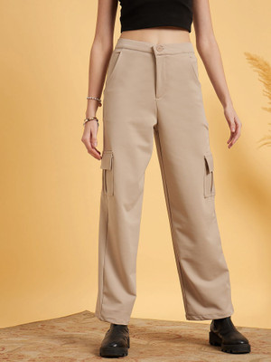 Dream Beauty Fashion Loose Fit Women Beige Trousers