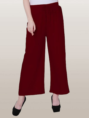 Reoutlook Regular Fit Women Maroon Trousers